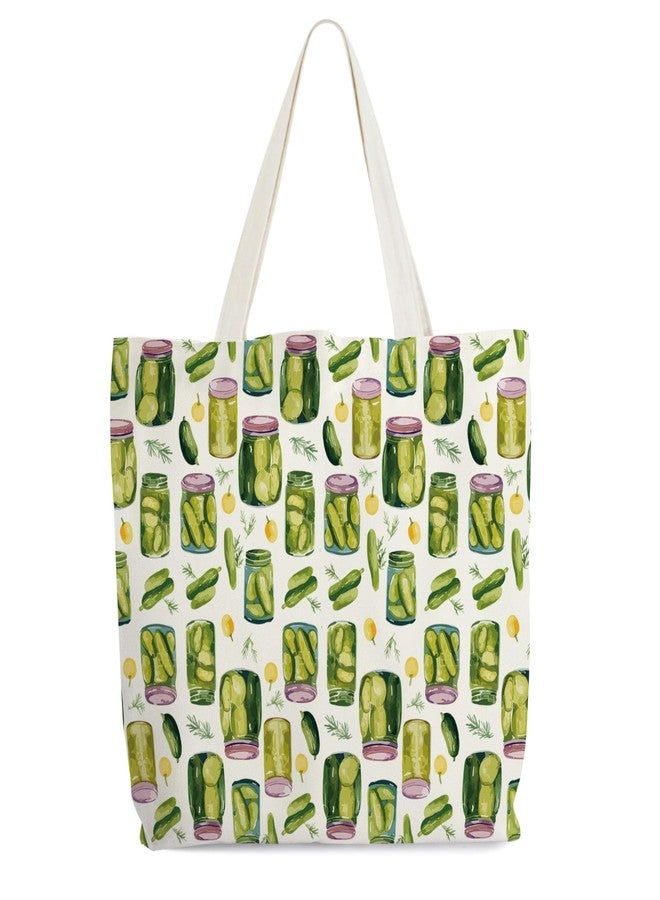 Levitatinyear Pickle Tote Bag for Women, Vintage Pickle Jar Farmers Market Totes, Pickled Food Enthusiasts Gifts for Pickle Lovers, Shoulder Bag -35 - Image 1